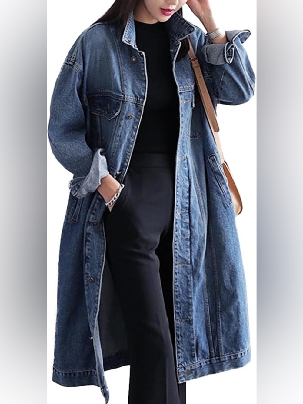 Long denim jacket